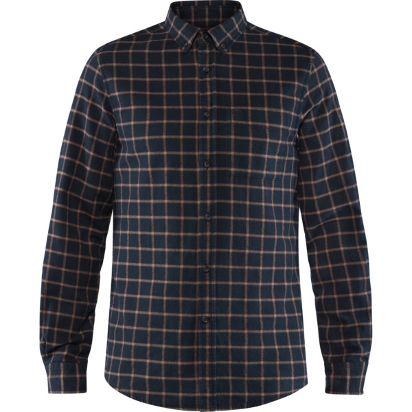 Fjällräven Övik Flannel Shirt M flanellskjorte herre (Dark Navy)-0