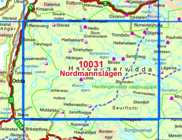 Norge-serien NORDMANNSLÅGEN 1:50 000-54535