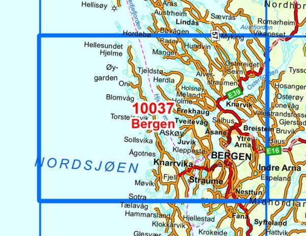 Norge-serien BERGEN 1:50 000-54495