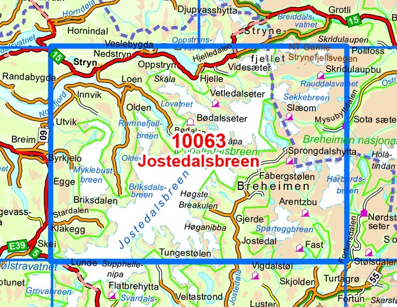 Norge-serien JOSTEDALSBREEN 1:50 000-54525