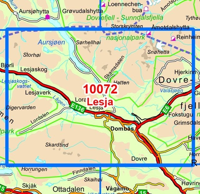 Norge-serien LESJA 1:50 000-54529