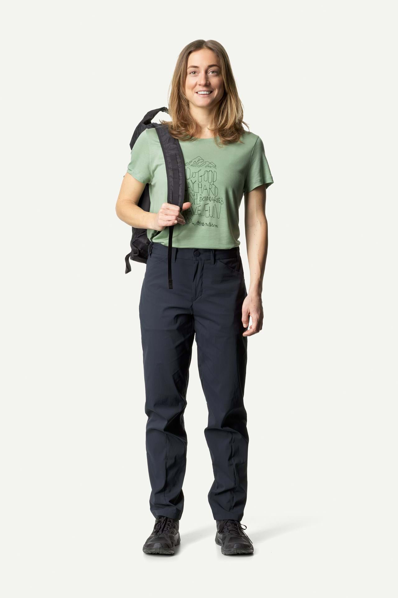 Houdini Womens Tree Message Tee Ginkgo Green - PlatouSport
