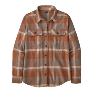 Patagonia Womens L/S Organic Cotton Mw Fjord Flannel Shirt Comstock: Dusky