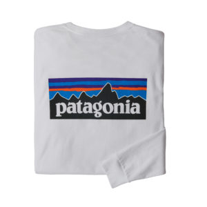 Patagonia Mens L/S P-6 Logo Responsibili-Tee White
