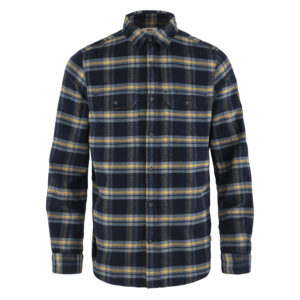 Fjällräven Övik Heavy Flannel Shirt Mens Dark Navy-Buckwheat Brown