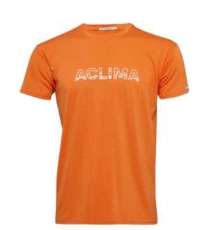 Aclima Lightwool Tee Logo Mens Orange Tiger