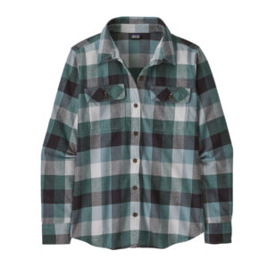 Patagonia Womens L/S Organic Cotton MW Fjord Flannel Shirt Guides: Nouveau Green