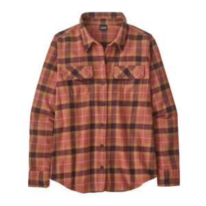 Patagonia Womens L/S Organic Cotton Mw Fjord Flannel Shirt Vista: Burl Red