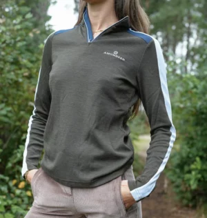 Amundsen 5mila Half Zip Womens Olive/Stripe