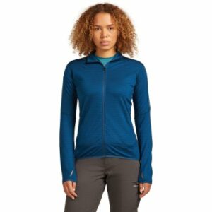 Icebreaker Womens Merino Blend 300 Realfleece™ Descender LS Zip Atlantis