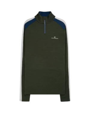 Amundsen 5mila Half Zip Mens Olive/Stripe