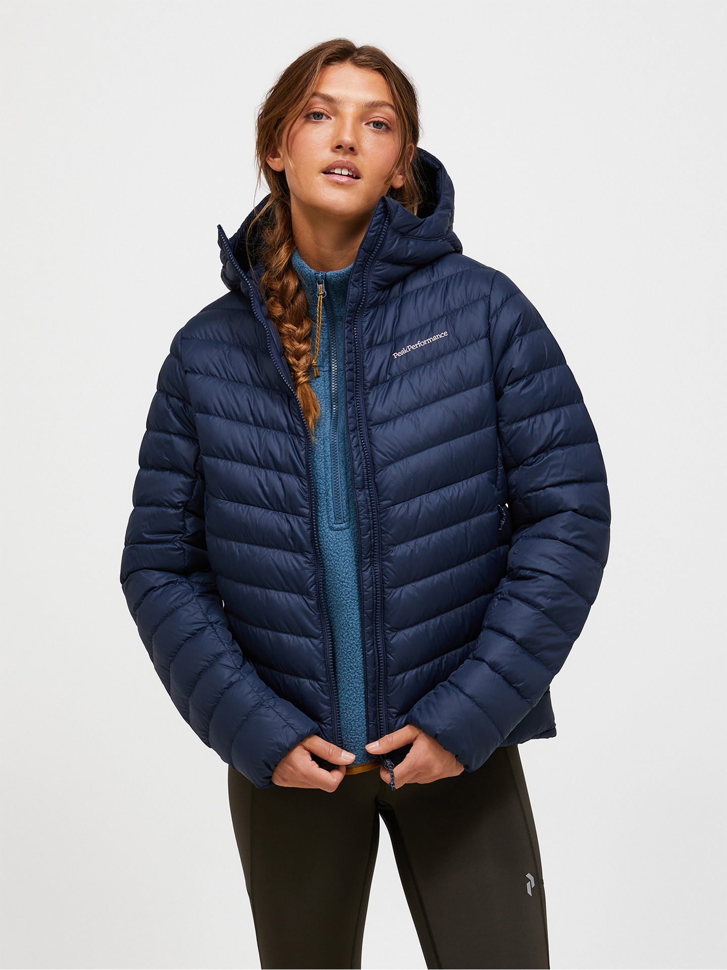 Peak Performance Womens Frost Down Hood Jacket Blue Shadow - Bilde 8