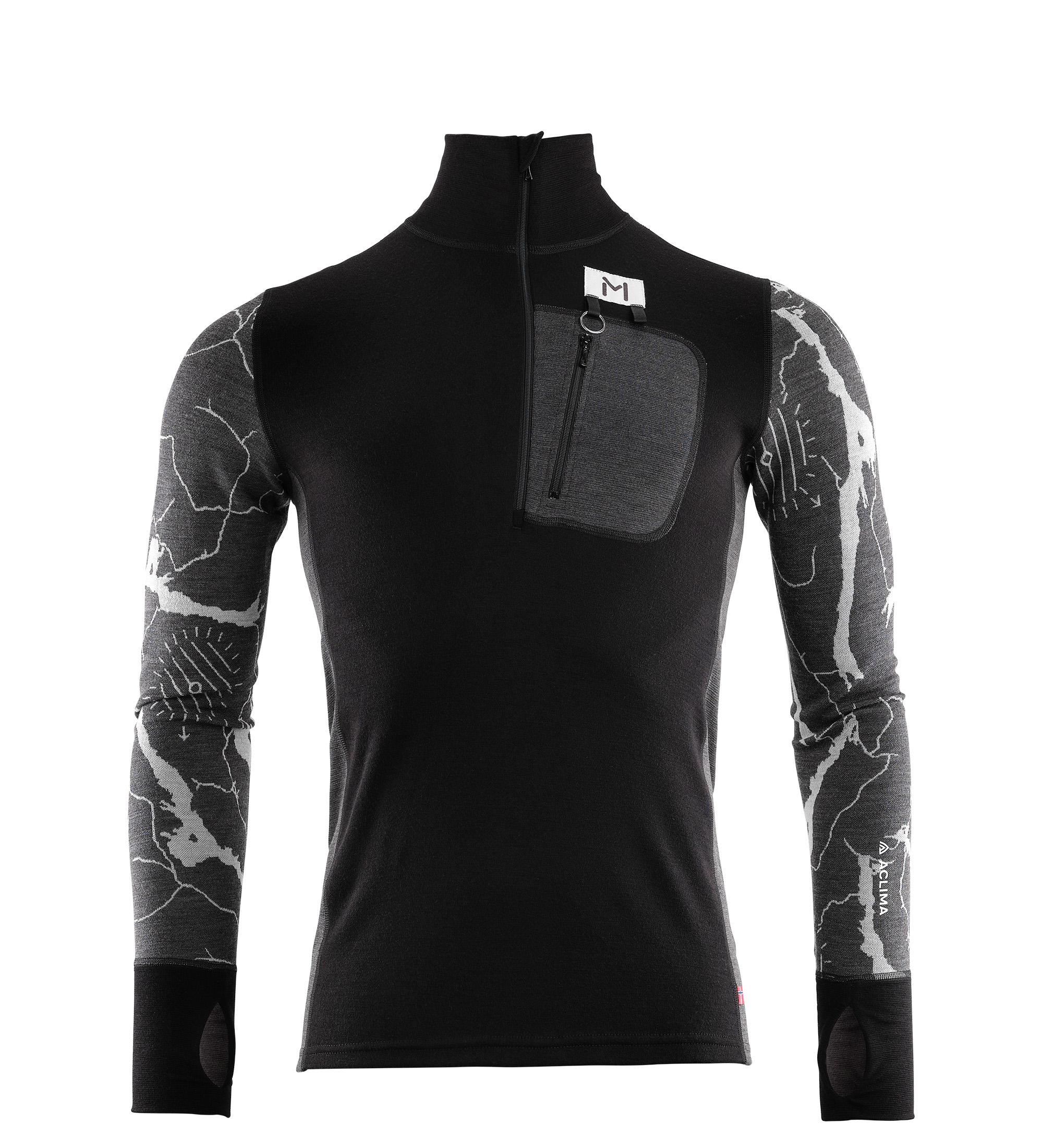 Aclima Aclima Lars Monsen Femunden Polo Mens Jet Black-Marengo-Femunden Dark 107497 Platou Sport 1