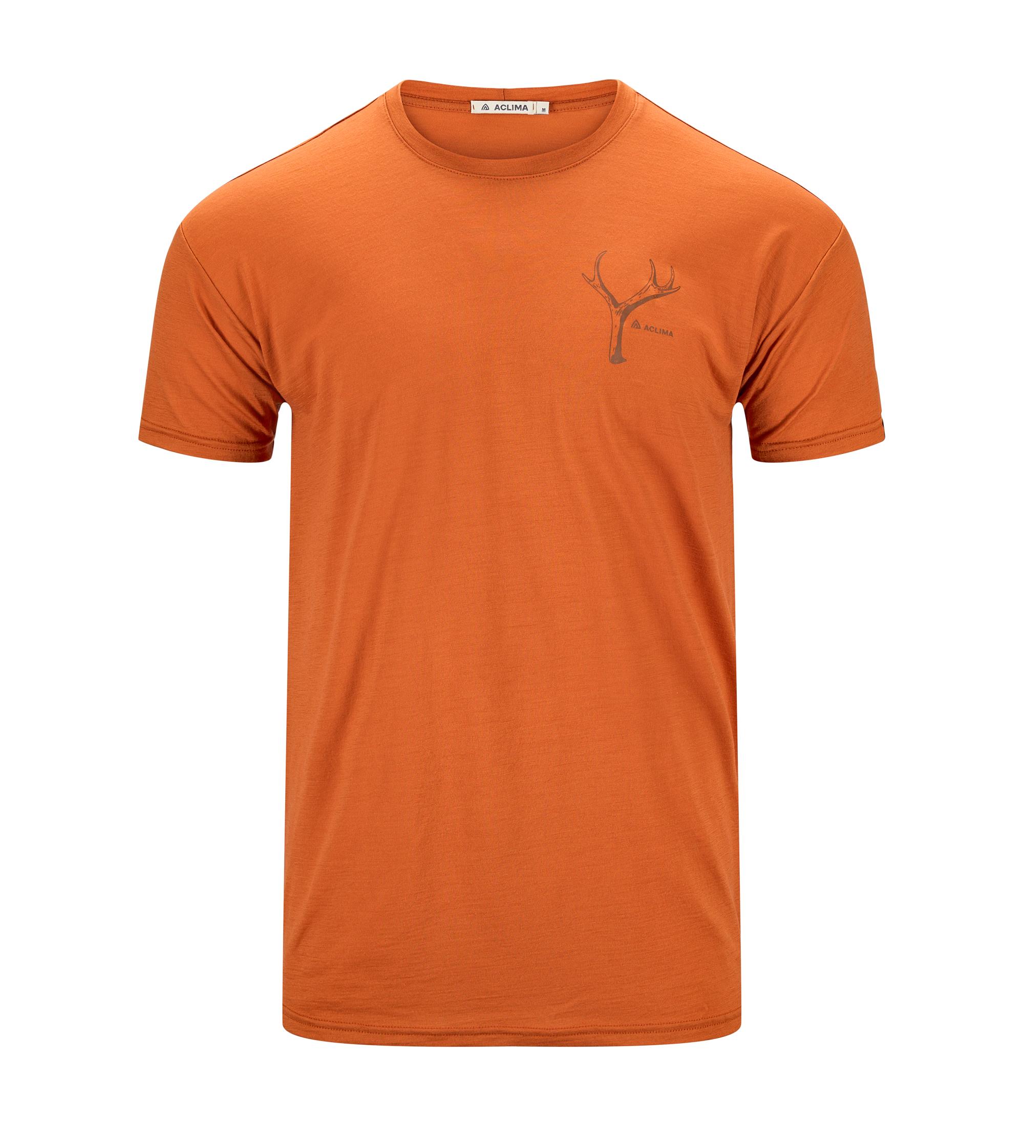 Aclima Aclima Lightwool 140 Classic Tee Antler Mens Apricot Orange 110456 Platou Sport 1
