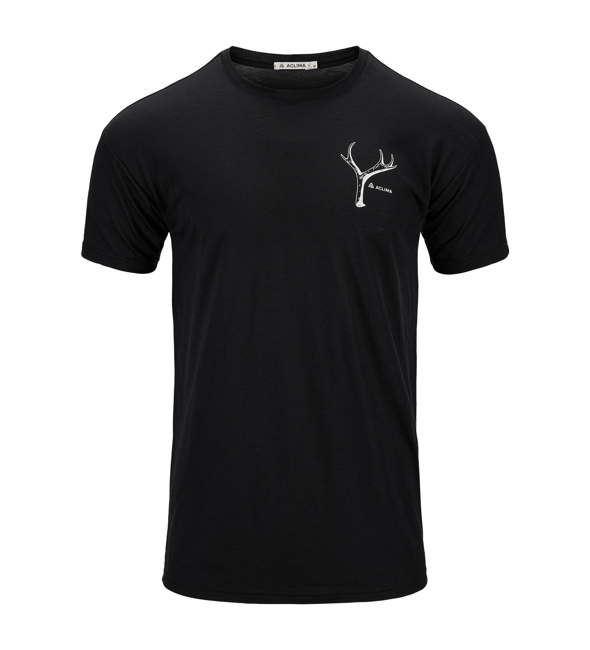Aclima Aclima Lightwool 140 Classic Tee Antler Mens Jet Black 110456 Platou Sport 1