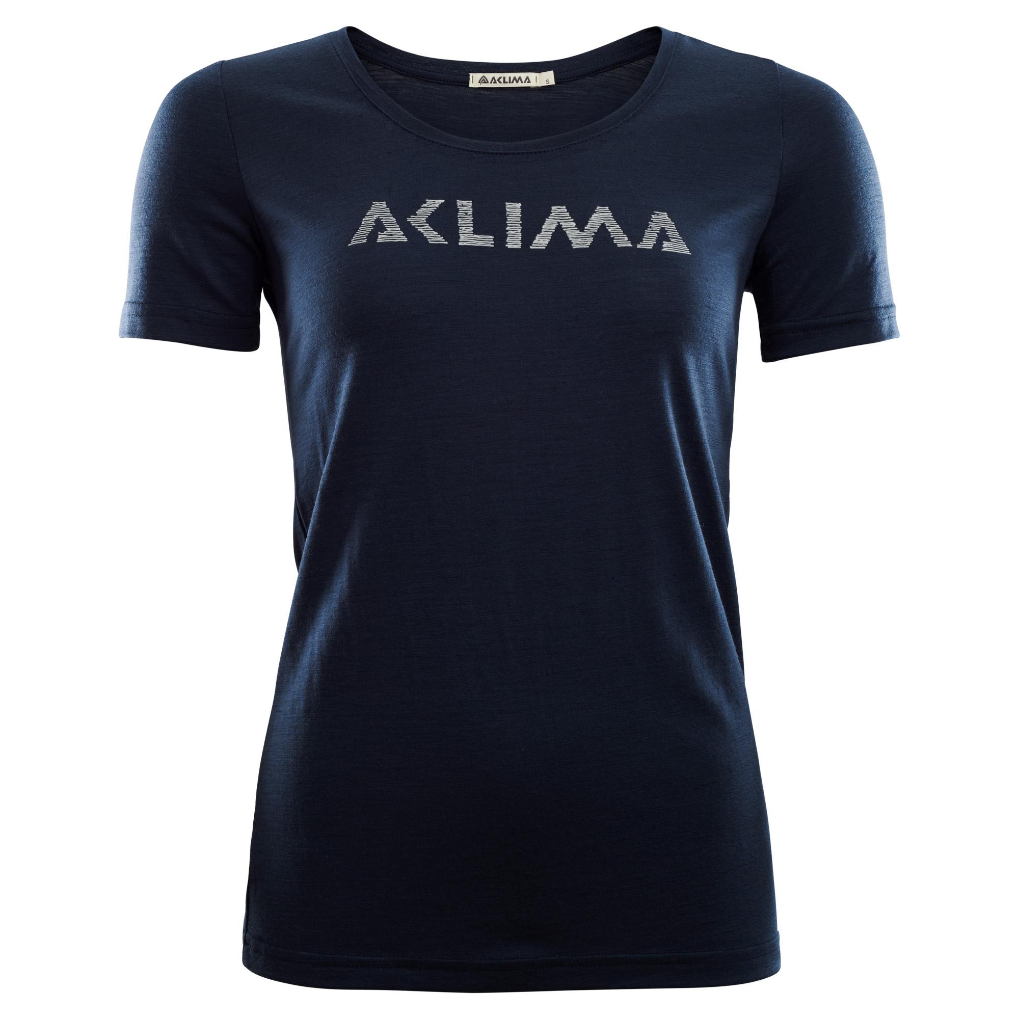 Aclima Aclima Lightwool T-Shirt Logo Womens Navy Blazer 102515 Platou Sport 1
