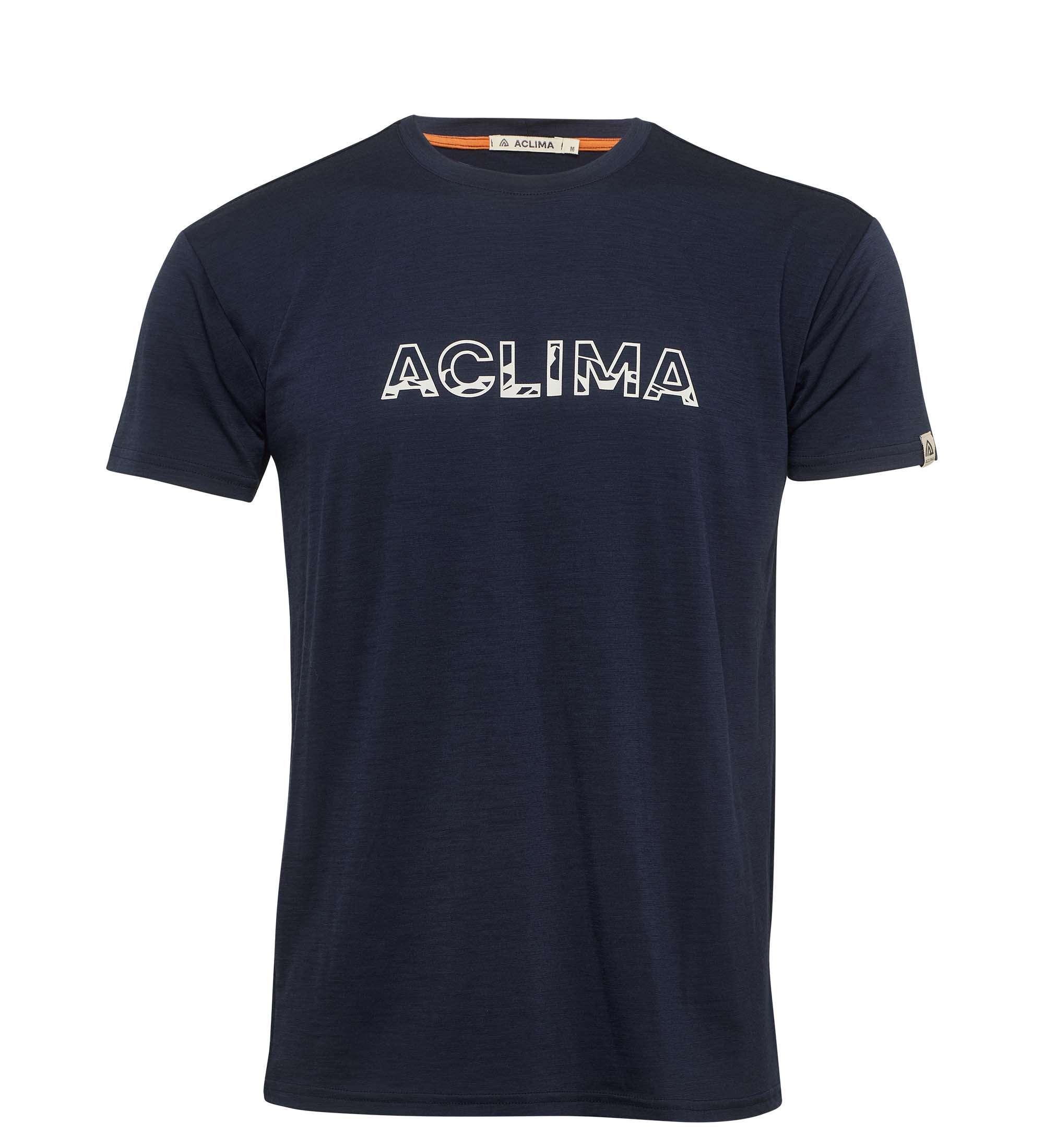 Aclima Aclima Lightwool Tee Logo Mens Navy Blazer 108154 Platou Sport 1