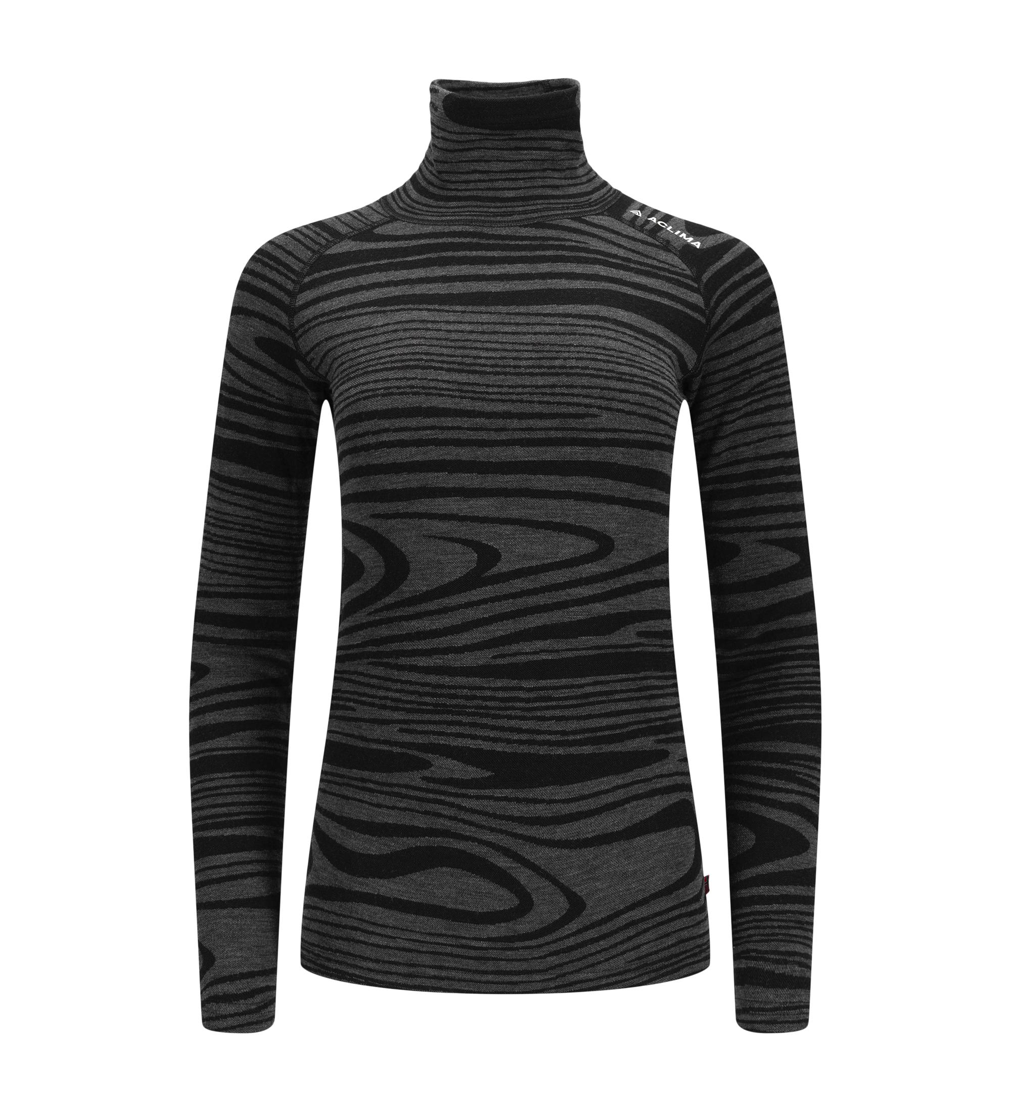 Aclima Aclima Warmwool Roll Neck Womens Black Motion 109915 Platou Sport 1