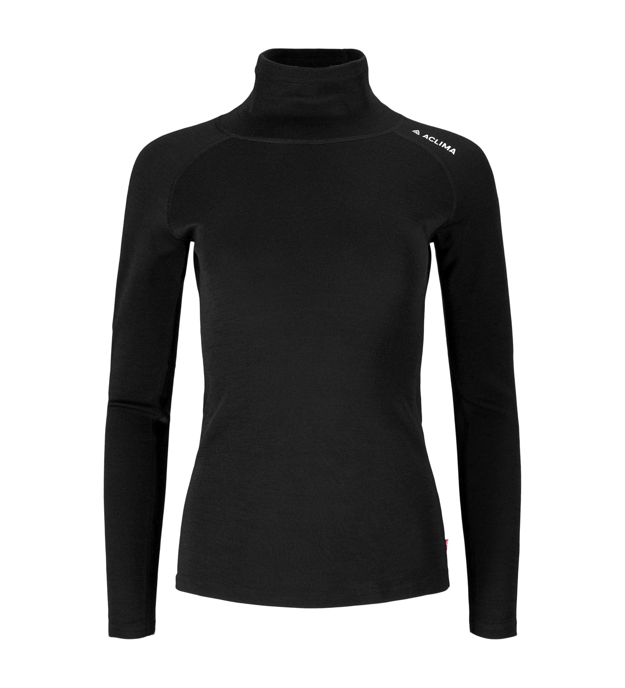 Aclima Aclima Warmwool Roll Neck Womens Jet Black 109915 Platou Sport 1