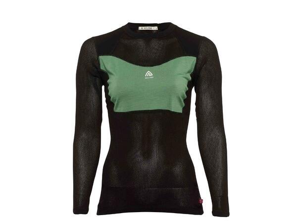 Aclima Aclima WoolNet Light Crewneck Womens Jet Black-Dark Ivy 108097 Platou Sport 1