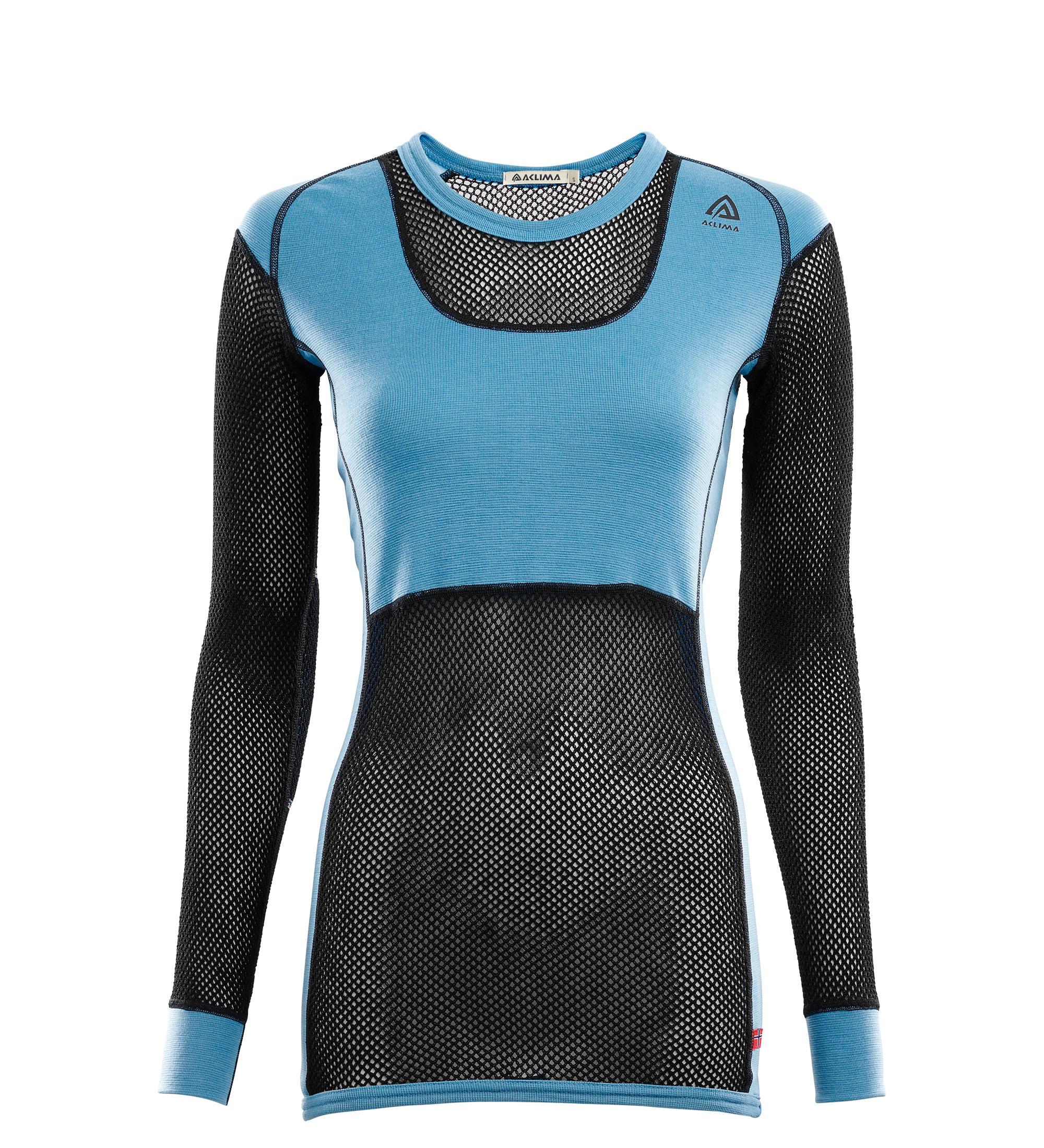 Aclima Aclima WoolNet Original Crewneck Womens Azure Blue-Jet Black 101628 Platou Sport 1