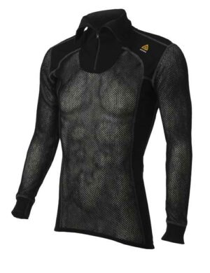 Aclima Woolnet Original Polo Mens Jet Black