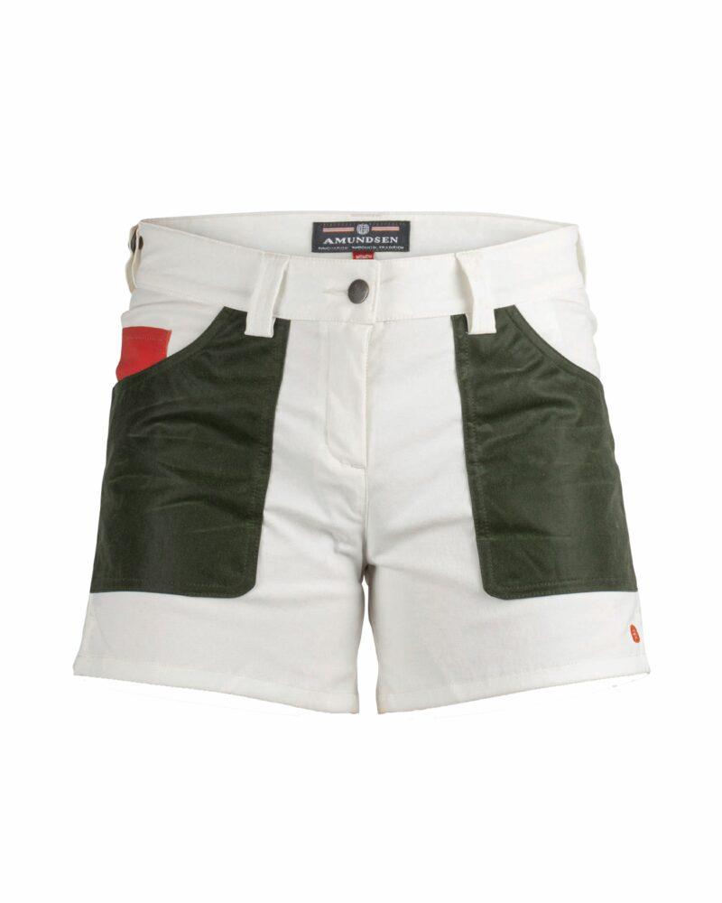 Amundsen Sports Amundsen 5incher Field Shorts Womens Offwhite-Green WSS53.2.012 Platou Sport 1