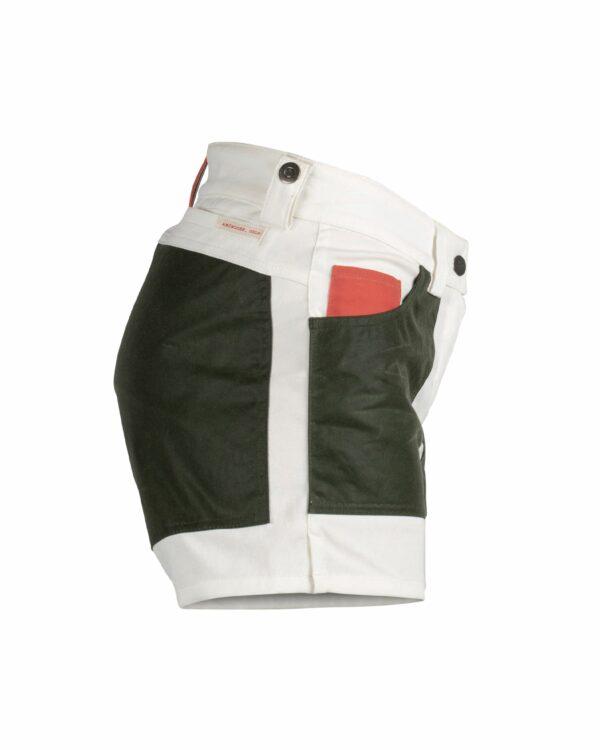 Amundsen Sports Amundsen 5incher Field Shorts Womens Offwhite-Green WSS53.2.012 Platou Sport 2