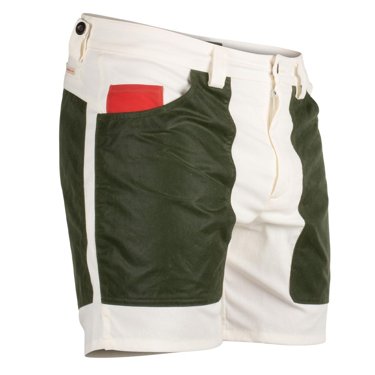 Amundsen Sports Amundsen 7incher Field Shorts Mens Offwhite-Green MSS53.2.012 Platou Sport 2