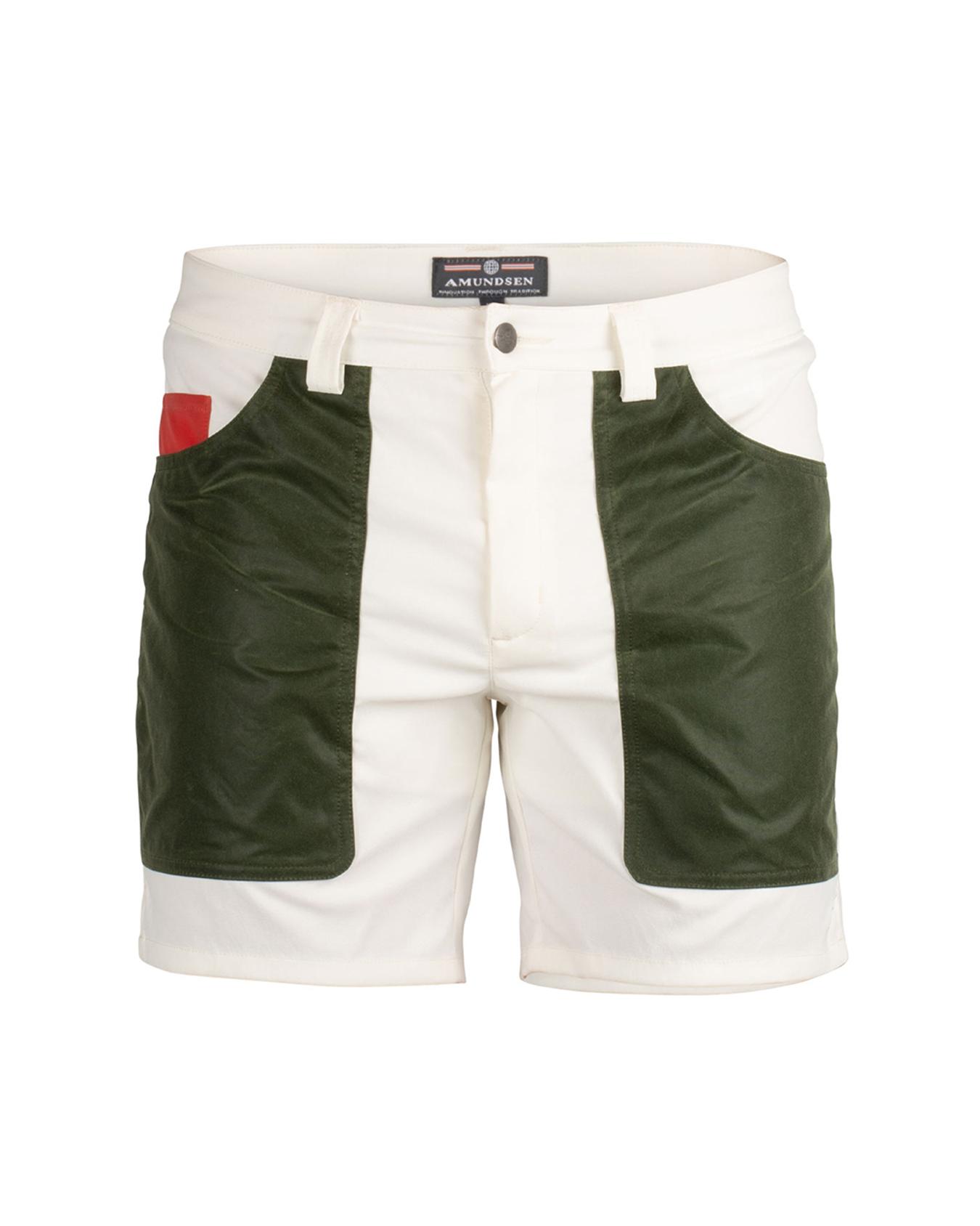 Amundsen Sports Amundsen 7incher Field Shorts Mens Offwhite-Green MSS53.2.012 Platou Sport 3