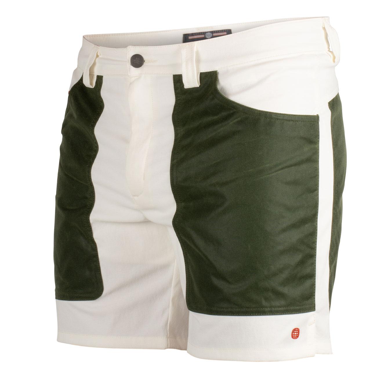 Amundsen Sports Amundsen 7incher Field Shorts Mens Offwhite-Green MSS53.2.012 Platou Sport 4