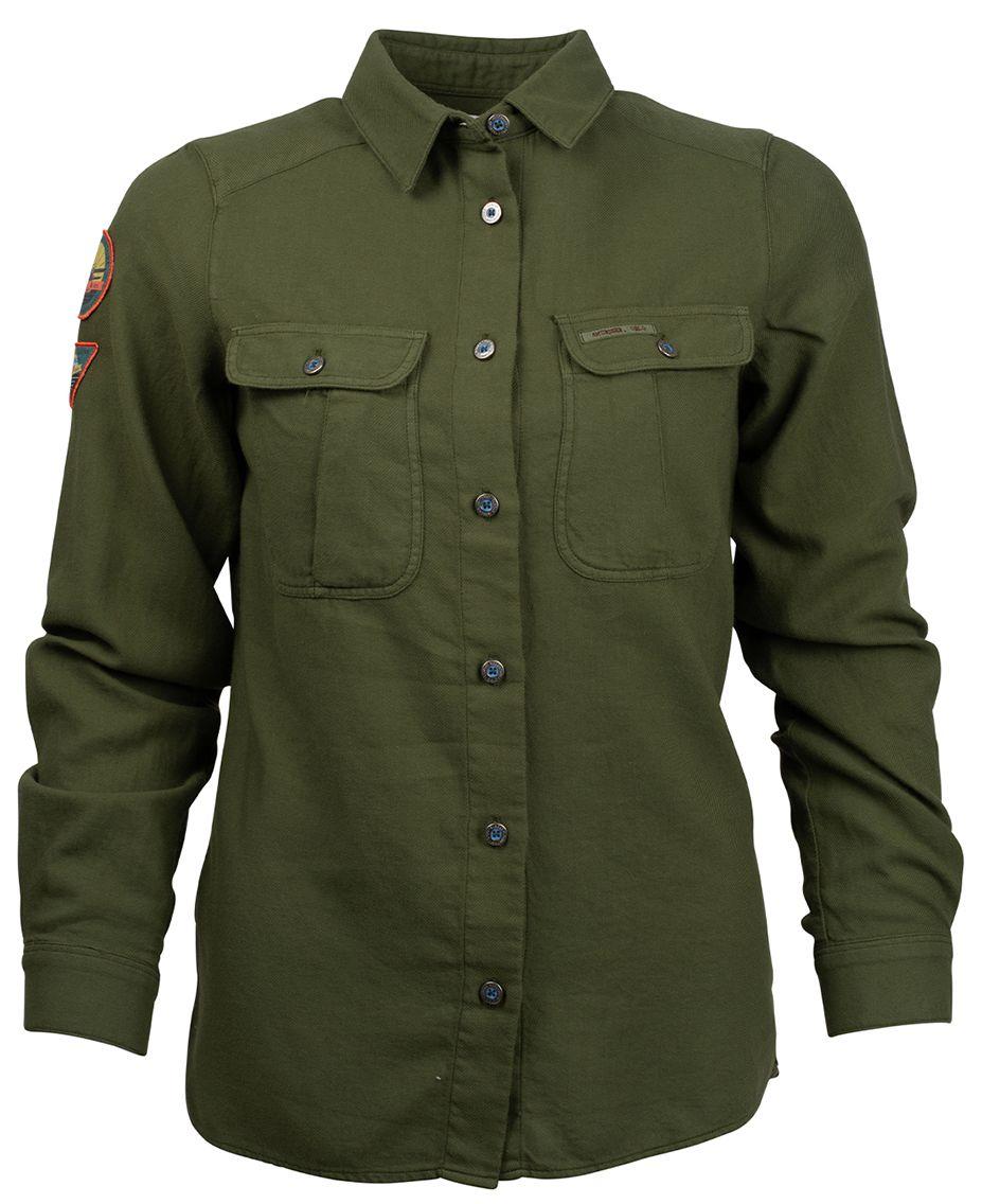 Amundsen Sports Amundsen Flannel Shirt Womens Olive WSH59.2.450 Platou Sport 1
