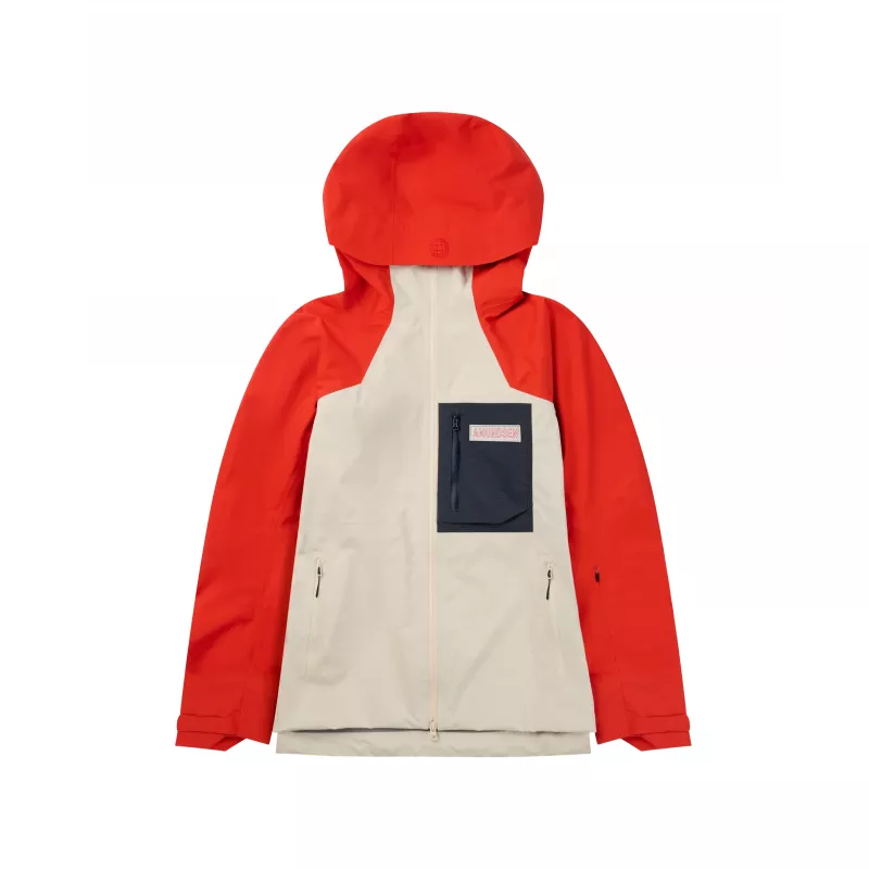 Amundsen Sports Amundsen Mountain Airy Shell Jacket Mens Alert Red- Oatmeal MJA70.1.154 Platou Sport 1