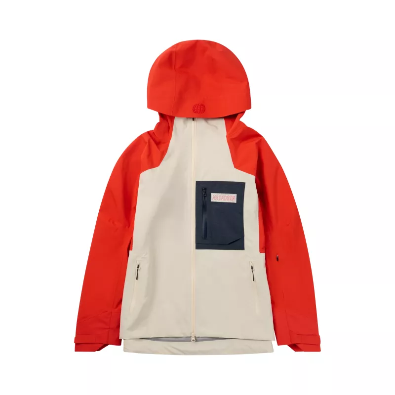 Amundsen Sports Amundsen Mountain Airy Shell Jacket Womens Alert Red- Oatmeal WJA70.1.154 Platou Sport 1