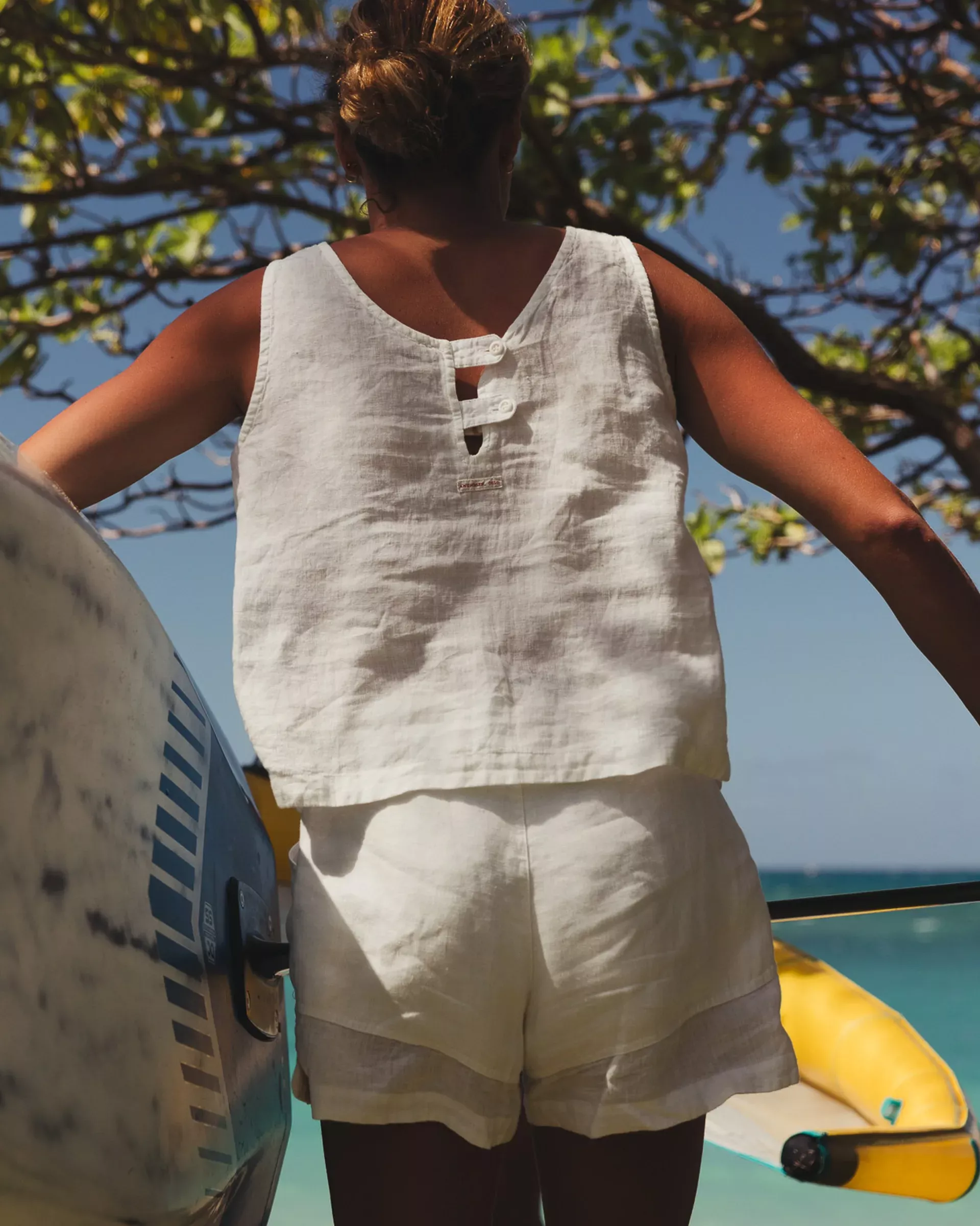 Amundsen Sports Amundsen Safari Linen Top Womens Olive Ash WSH68.2.407 Platou Sport 1