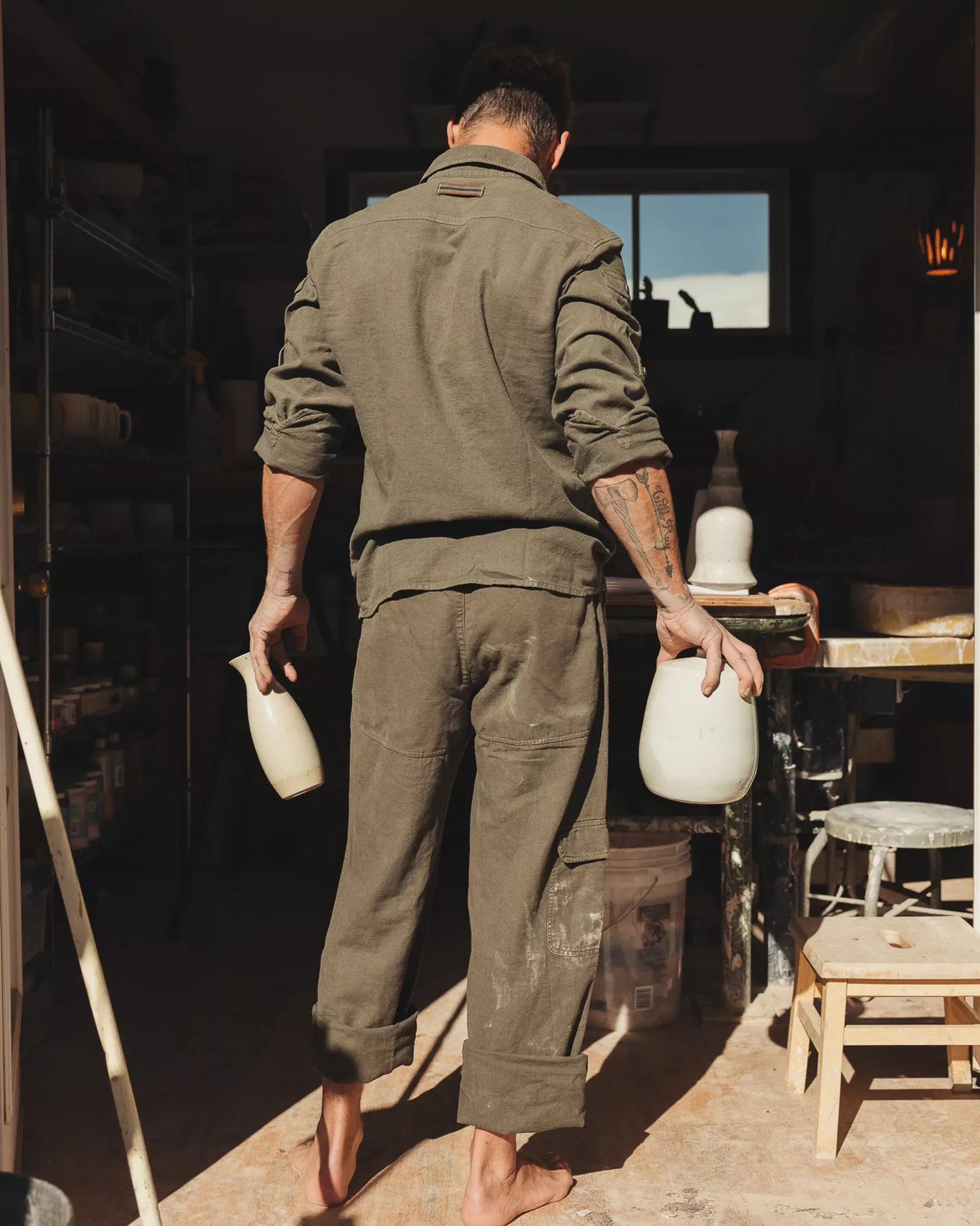 Amundsen Sports Amundsen Travellers Linen Pants Mens Olive MPA58.1.450 Platou Sport 2