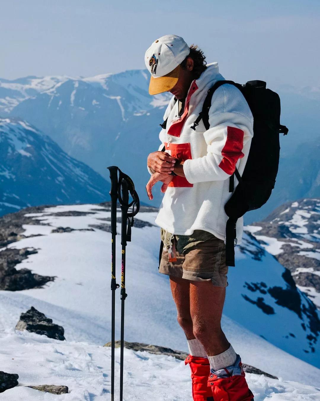 Amundsen Sports Amundsen V-Bond Cord Fleece Mens Natural-Stormy Blue MSW74.2.530 Platou Sport 3