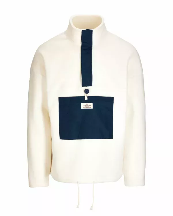 Amundsen Sports Amundsen V-Bond Waxed Fleece Mens Natural-Navy MSW74.1.610 Platou Sport 1