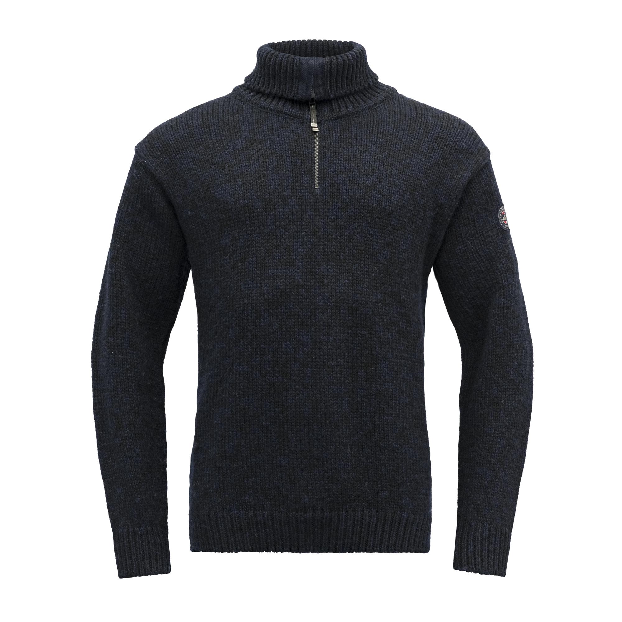 Devold Devold Nansen Wool Zip Neck Dark Blue Melan TC 386 410 A Platou Sport 1
