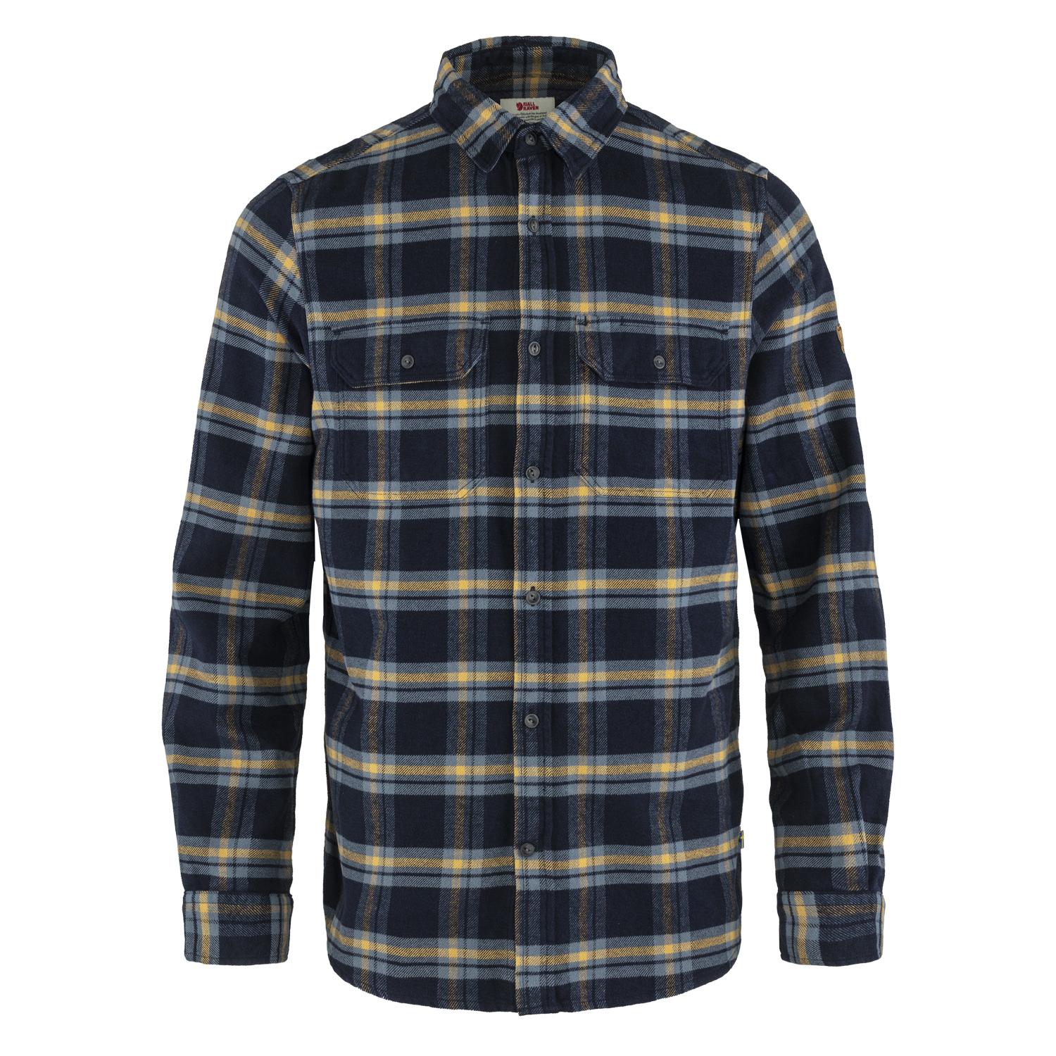Fjällräven Fjällräven ÖVik Heavy Flannel Shirt Mens Dark Navy-Buckwheat Brown F82978 Platou Sport 1