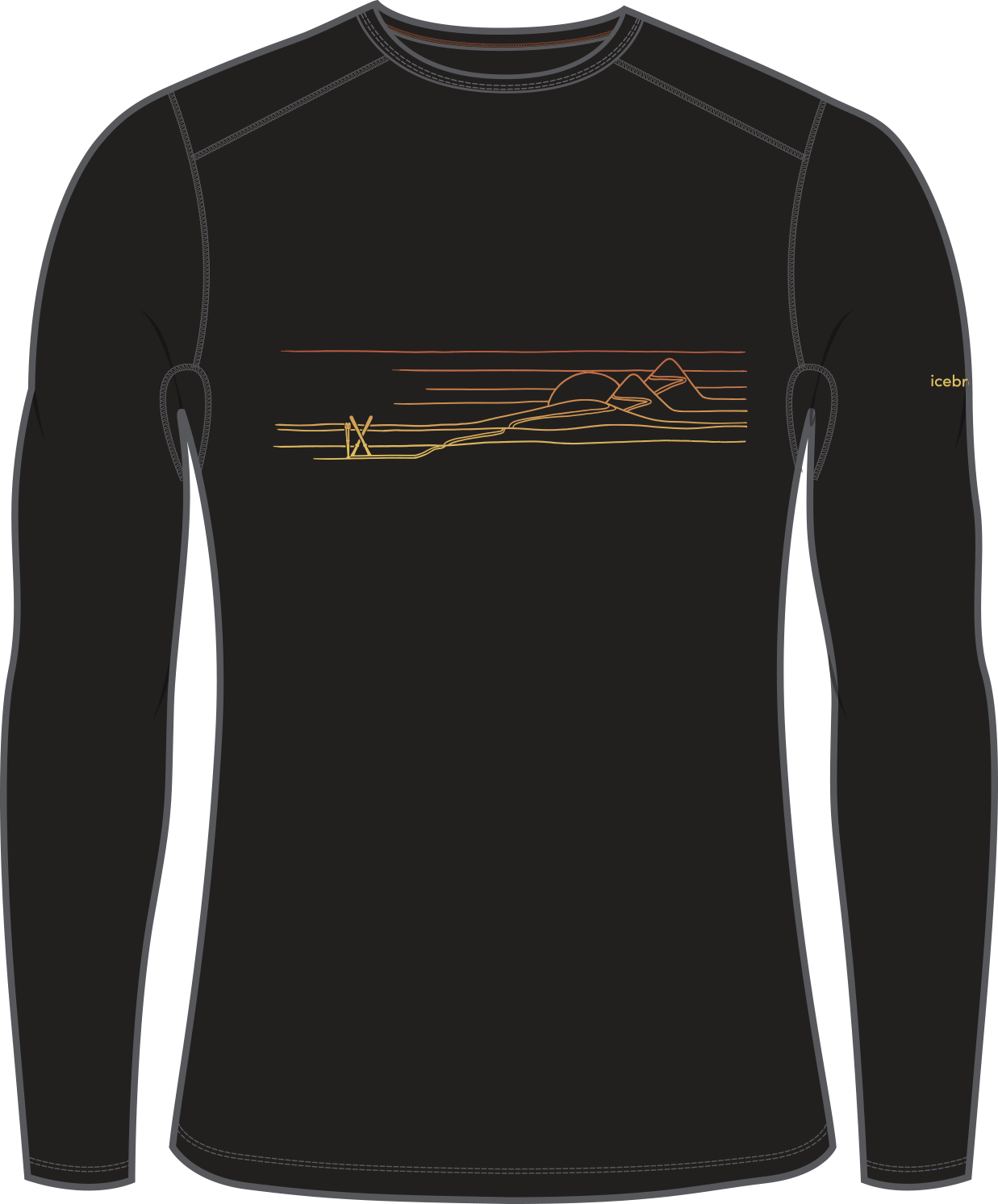 Icebreaker Icebreaker Mens 200 Oasis Ls Crewe Ski Stripes Black 0A56HU Platou Sport 1