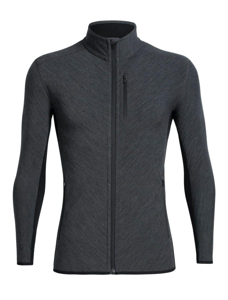 Icebreaker Icebreaker Mens Descender Ls Zip Jet Hthr-Black 104853 Platou Sport 1