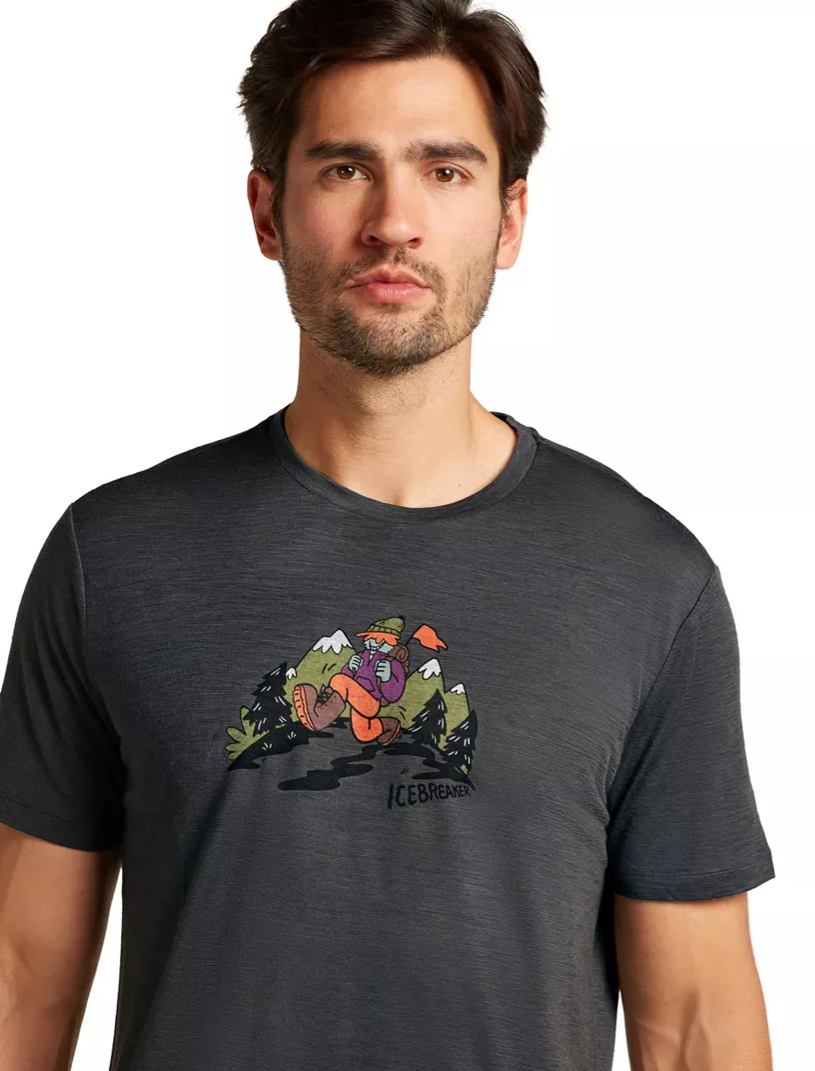 Icebreaker Icebreaker Mens Mer 150 Tech Lite Ss Tee Catch Me Outs Obsidian 0A576G Platou Sport 2