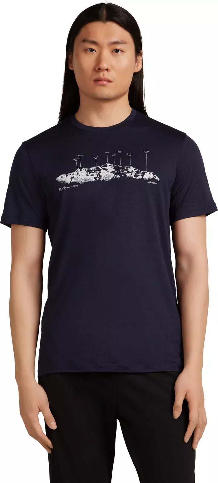 Icebreaker Icebreaker Mens Merino 150 Tech Lite SS III Tee The Peaks Midnight Navy 0A57BU Platou Sport 1