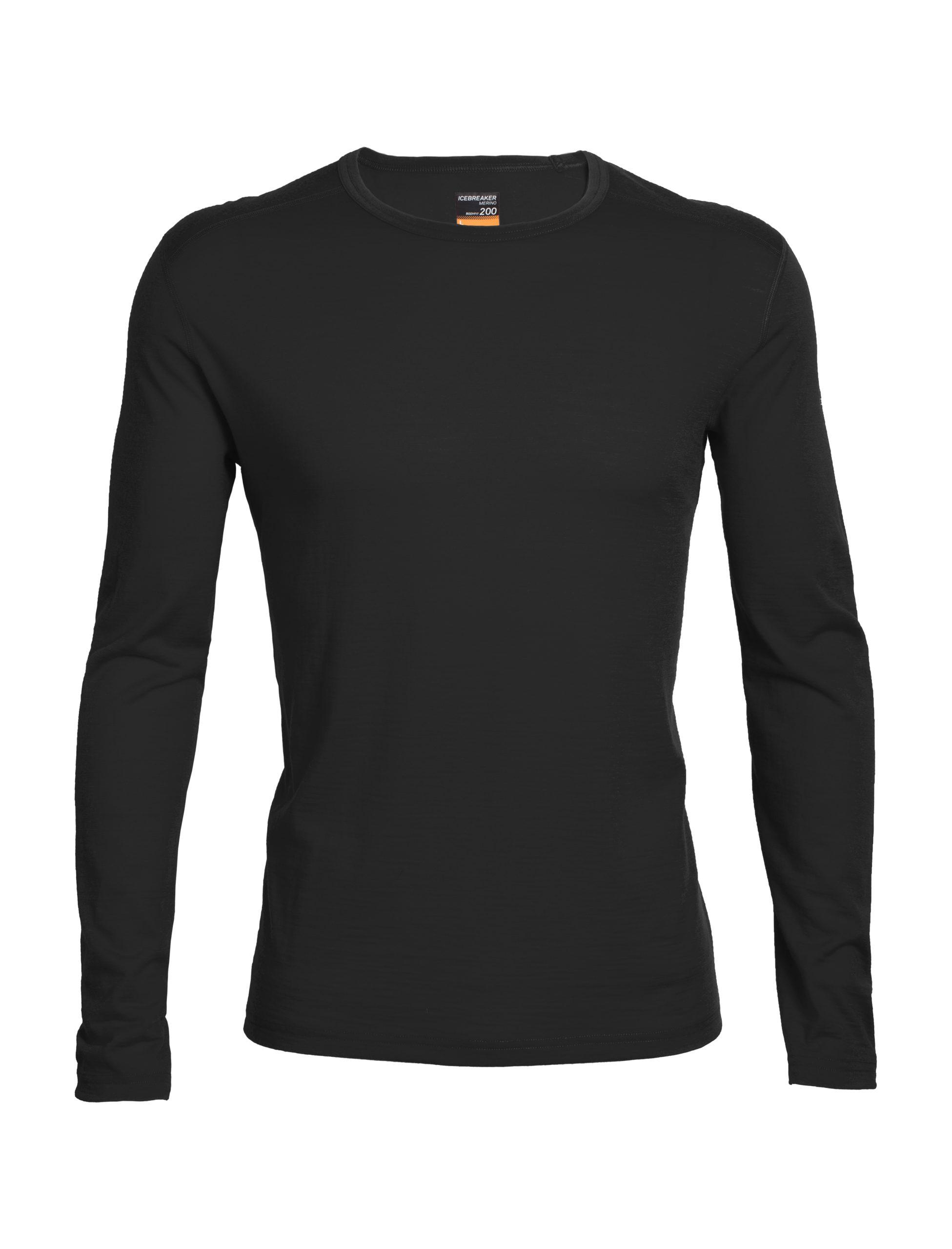 Icebreaker Icebreaker Mens Merino 200 Oasis LS Crewe Black 104365 Platou Sport 1