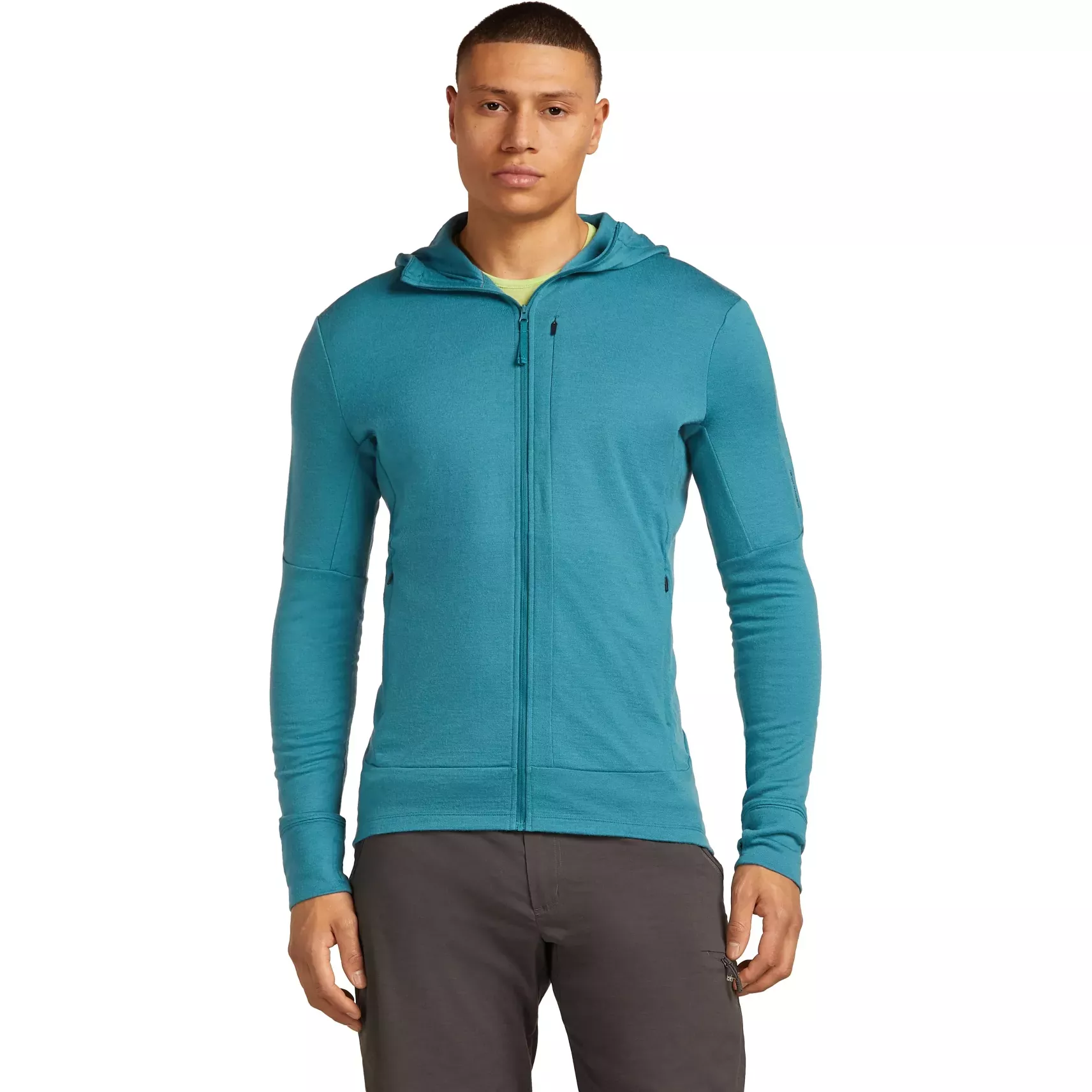 Icebreaker Icebreaker Mens Merino 260 Quantum IV LS Zip Hoodie Topaz BA56W2 Platou Sport 1