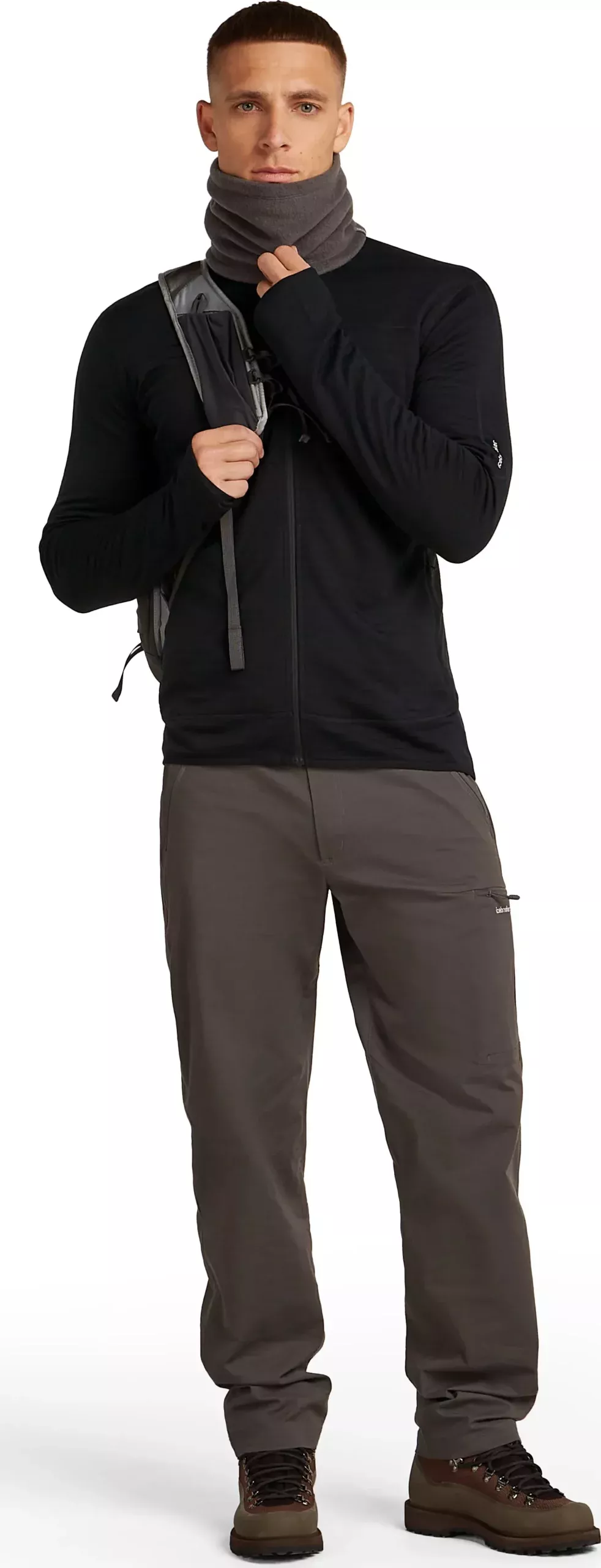 Icebreaker Icebreaker Mens Merino Blend 300 Realfleece™ Descender LS Zip Black 0A57CP Platou Sport 1