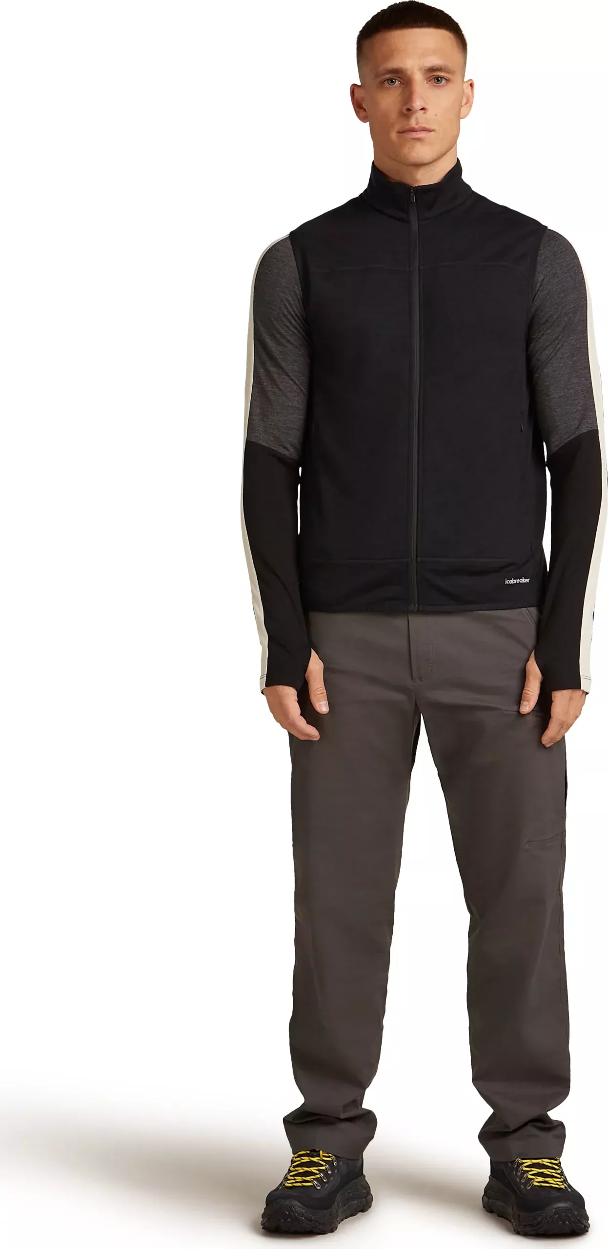 Icebreaker Icebreaker Mens Merino Blend 300 Realfleece™ Descender Vest Black 0A57D1 Platou Sport 1