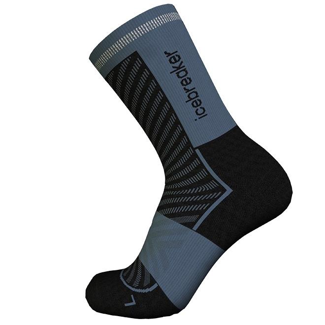 Icebreaker Icebreaker Mens Merino Run+ Ultralight Crew Black-Graphite 0A56VL Platou Sport 1