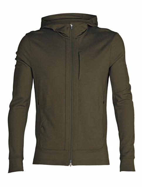 Icebreaker Icebreaker Mens Quantum Iii Ls Zip Hoodie Loden 0A59JX Platou Sport 1